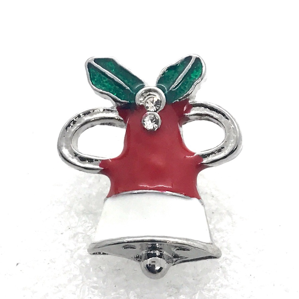 Christmas Bell snap button 20mm gingersnaps ASN20